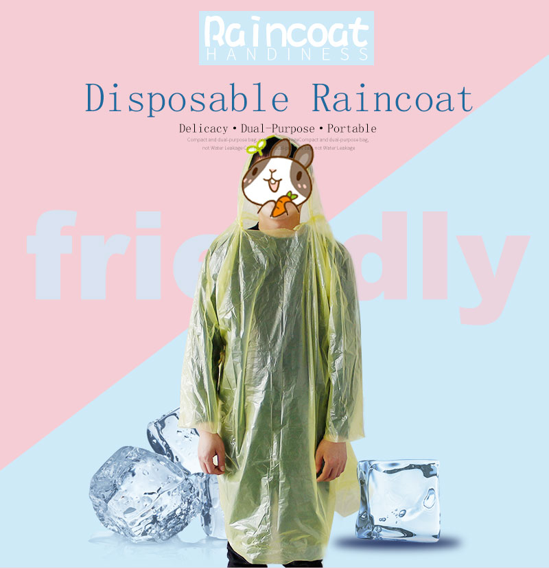 Disposable plastic raincoat