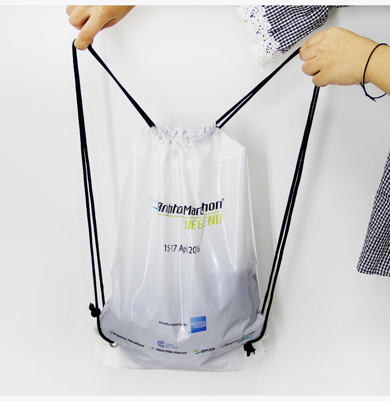 plastic drawstring shopping bag