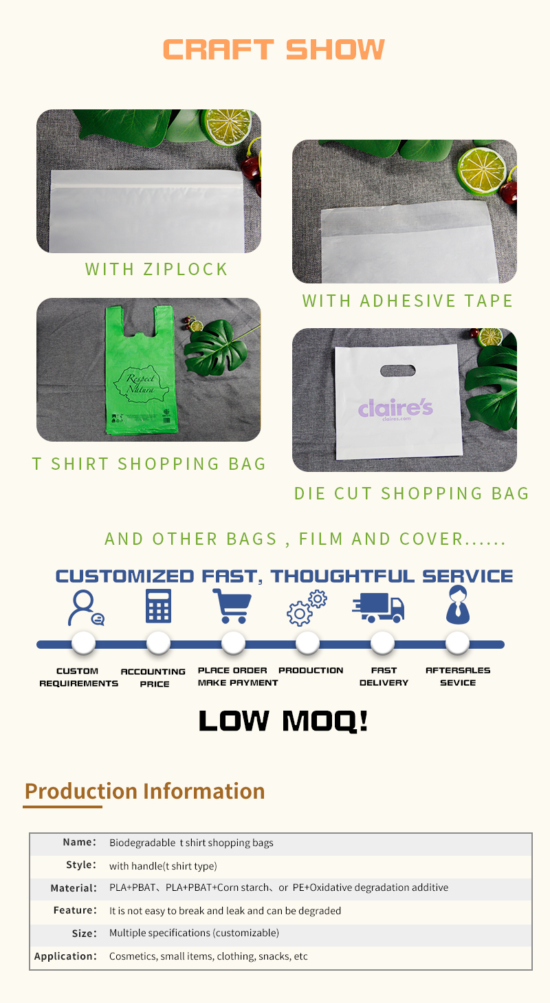 biodegradable t-shirt shopping bags