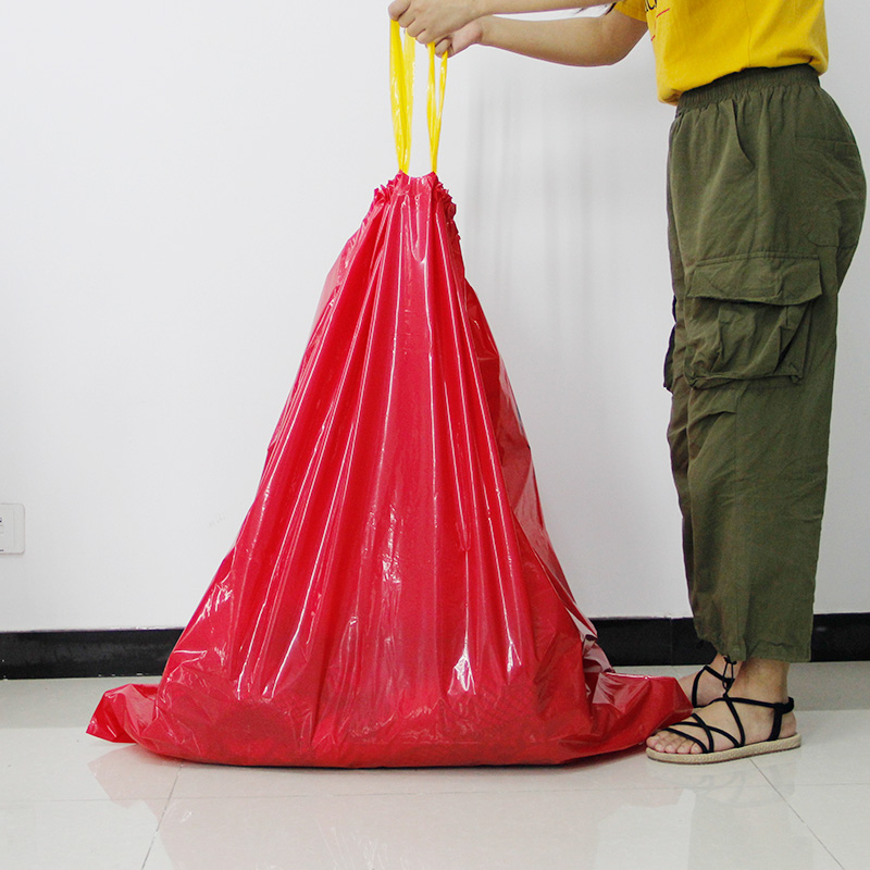 Biohazard drawstring garbage bag
