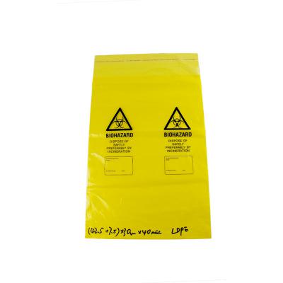 medical waste bag with adhesive tape