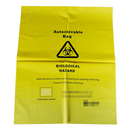 yellow biohazard waste bag
