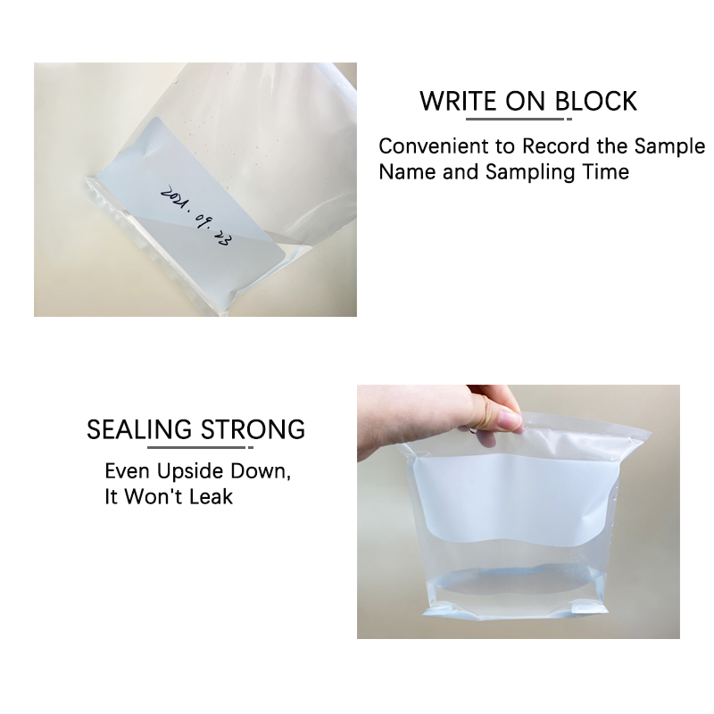 sterile sampling bags with flat-wire closures