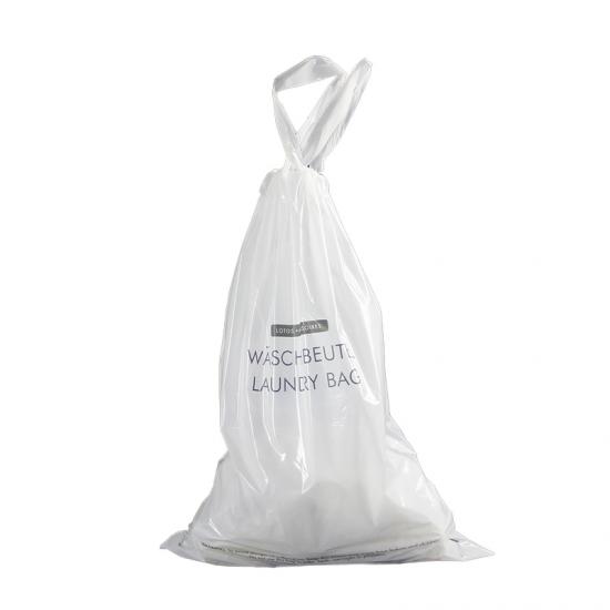 plastic laundry bag with drawstring
