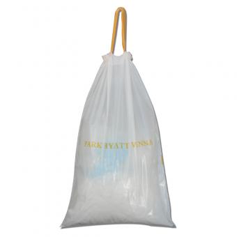 plastic laundry bag with drawstring