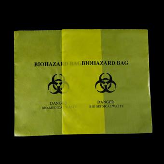 Plastic biohazard waste bags