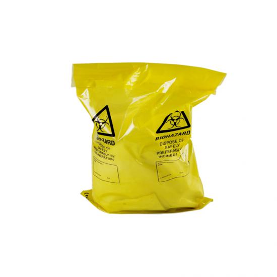 Plastic biohazard waste bags