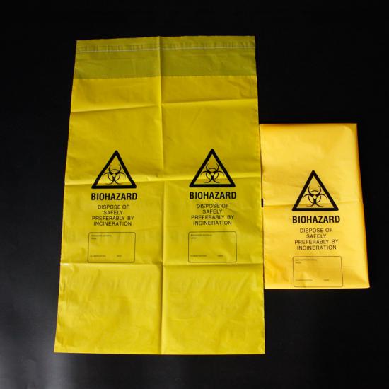 biohazard infectious plastic bag