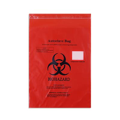 red stick on biohazard bags